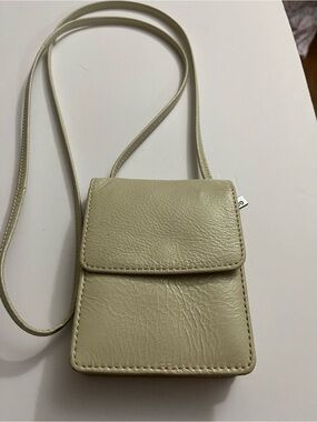 HOBO Cream Leather Crossbody Mini Bag